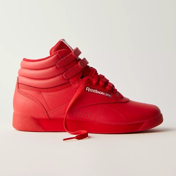 Reebok Shoes - Reebok Freestyle Hi Top Shoes Vector Red Reeboks with the straps